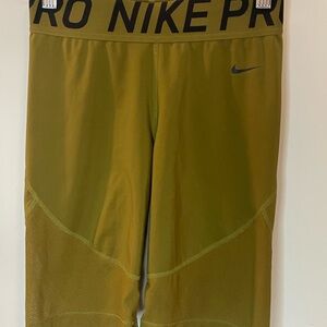 Nike Pro Dri fit Olive Green Compression Shorts Size Small